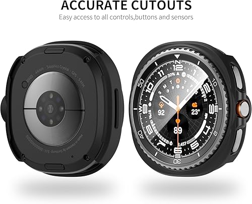 Miniatura 9 de JZK Protector de pantalla para Galaxy Watch 7 de 1.575 in, paquete de 6 + 6 fundas protectoras+protector de pantalla de vidrio templado, cobertura