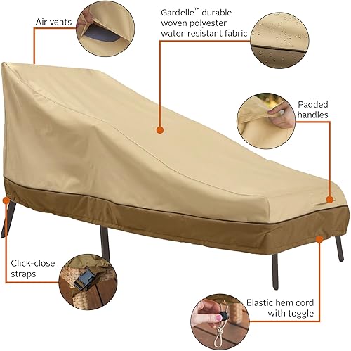 Miniatura 7 de Classic Accessories Veranda - Funda para tumbona de patio resistente al agua de 86 pulgadas, fundas para muebles de patio