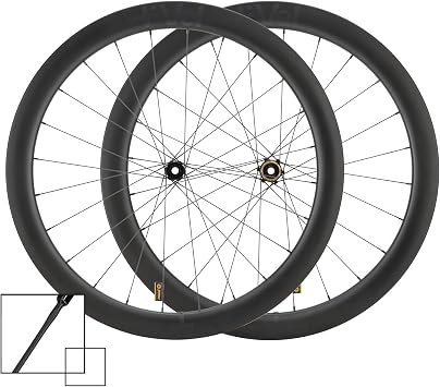 MEROCA VEL Road Bike Carbon Wheelset 700C Clincher Wheelset 50/60mm Deep Disc Brake Clincher/Tubeless Ready, 36T Ratchet Hub, Pillar Spokes