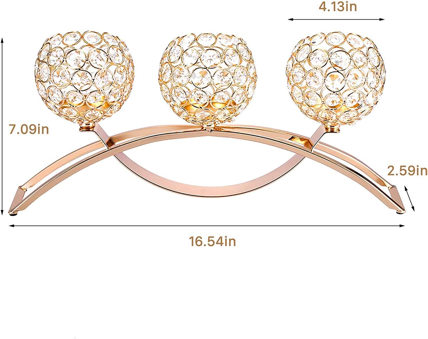 Crystal Candle Holders, Pillar Candlestick,Coffee Table Decorative Centerpieces for Living Room,Dinning Room Christmas Decoration, Table Decoration,Wedding Gifts(Gold)