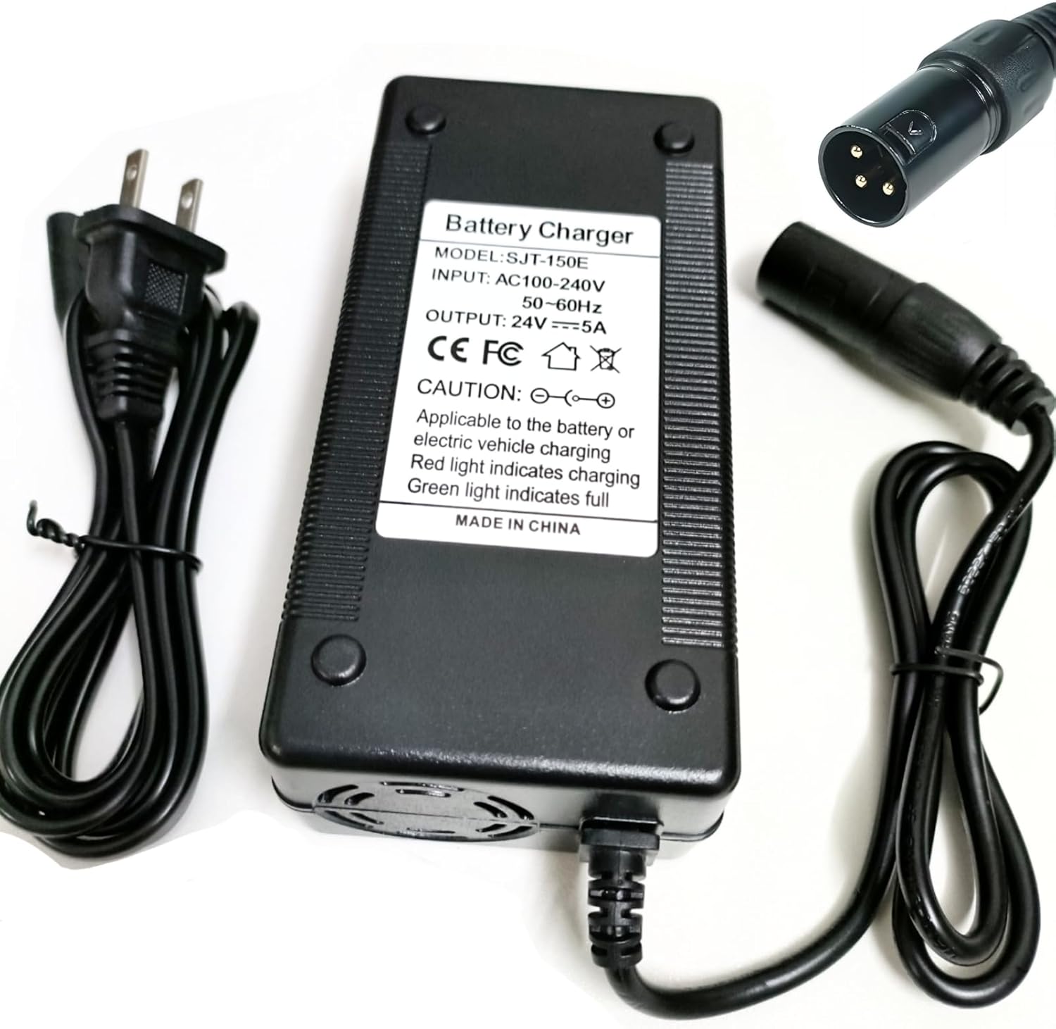 24V 5A Fast Battery Charger, 3-Pin for 24V Pride Mobility, Jazzy Power Chair, Golden Technologies, Lakematic, for Drive Medical, Rascal, Shoprider, Heartway, Quantum Wheelchair Lead Acid Power Charger 24V 5A Fast Battery Charger, 3-Pin for 24V Pride Mobility, Jazzy Power Chair, Golden Technologies, Lakematic, for Drive Medical, Rascal, Shoprider, Heartway, Quantum Wheelchair Lead Acid Power Charger