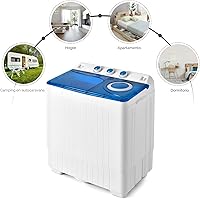 Vista 6 de COSTWAY Lavadora portátil, lavadora de lavandería de 26 libras de capacidad de 26 libras, lavadora de 18 libras y combo giratorio de 8 libras