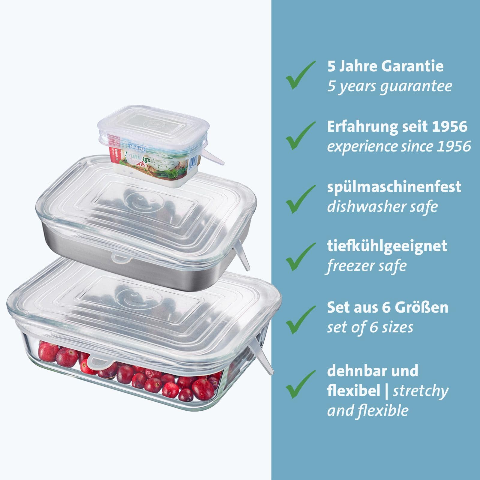 Coperchi in silicone BIANCO UNIVERSALE per alimenti 6 pz
