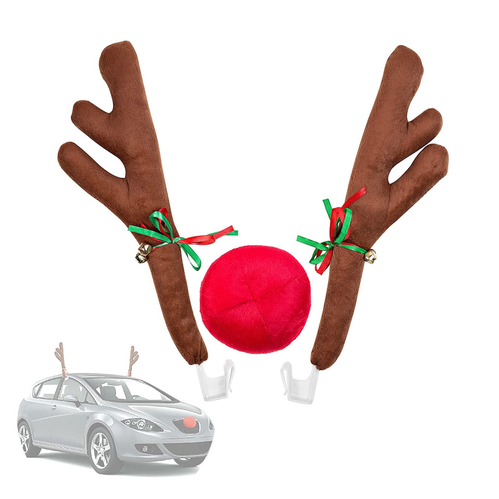 Reindeer Horns For Cars Christmas Car Reindeer Antlers With Ears ...