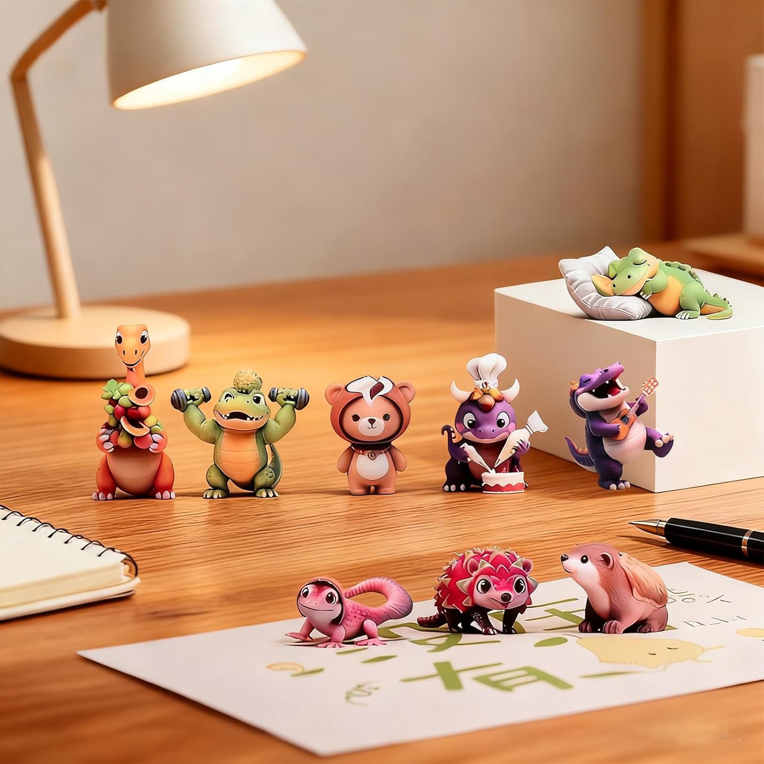 M.A.K Fantasy Fruit Zoo Fruit Fairy Series Blind Box Figures Random Design Adorable Animals Miniature Model for Home Decor Collectible Car Dashboard Decoration (Single Box)