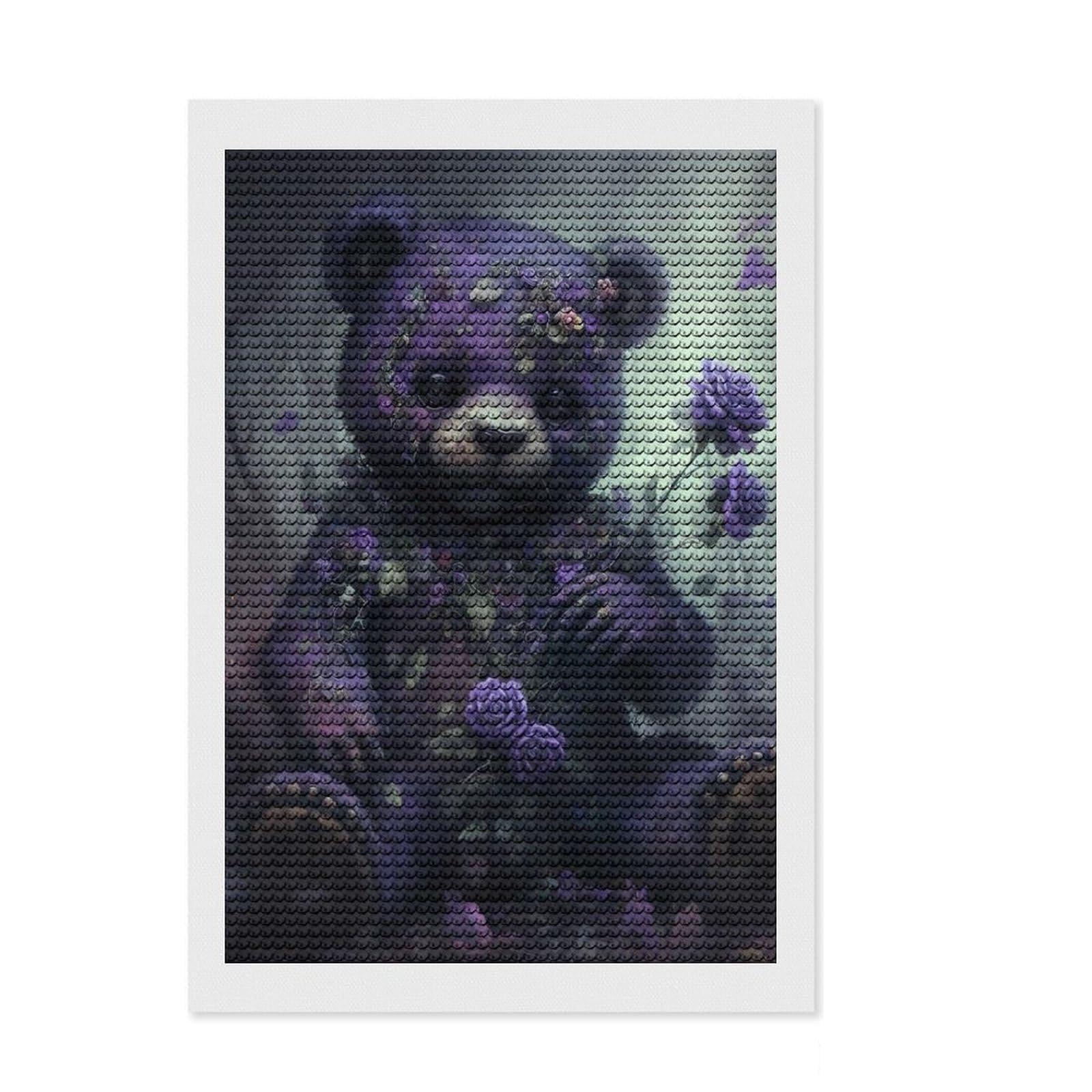 Junmoney Come to The Dark Side Round Drill Diamond Painting 8"x12", Gift Idea, for Teens, Fun Craft Experience, Aesthetic Room Decor
