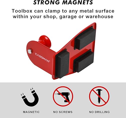 Miniatura 3 de CASOMAN Estante magnético rojo de 4 piezas, bandeja, soporte para toallas de papel, variedad de uso, duradero, imanes para cualquier superficie