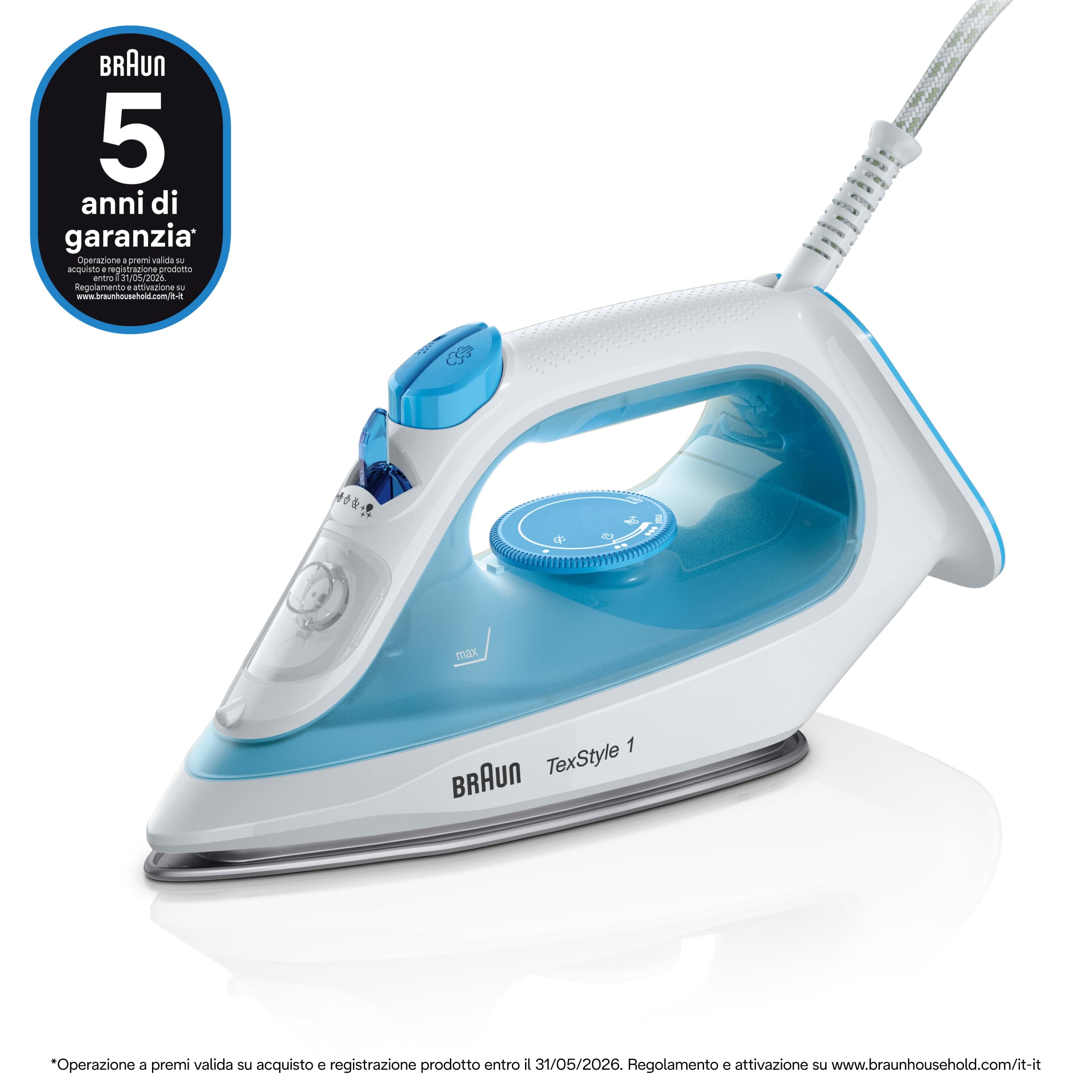 Image secondaire de Fer à Repasser Braun TexStyle 1 SI1029BL - Chauffe Rapide et Semelle Antiadhésive