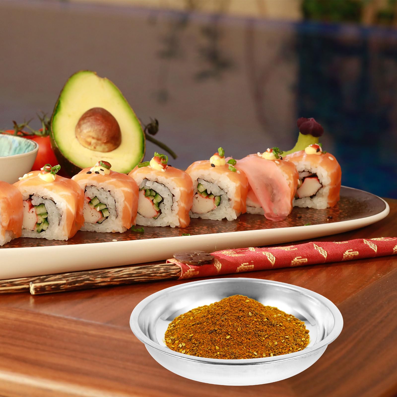 DOITOOL 10pcs Stainless Steel Sauce Dishes Round Appetizer Plates Seasoning Dish Soy Sauce Vinegar Bowls Sushi Dipping Bowl Mini Sauce Plates (8cm)