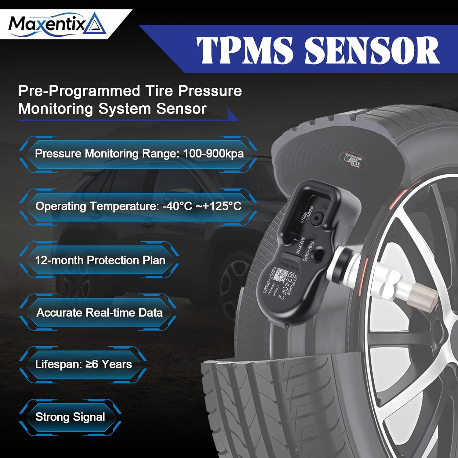 4260706030 Upgraded 315MHz TPMS Sensor Tire Pressure Monitoring Sensor Fits for:-Toyota RAV4 2019-2024, Camry 2016-2024, Corolla 2020-2024, Tacoma 2016-2024, Lexus RX350 2016-2024,-4PCS