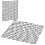 Pokiiulk Classic Gray Baseplates, 32x32 Studs Square Base Plates for Play or Display Bricks Creations, Compatible with Classic Legos, 10 x 10, Pack of 2, Perfect for City Streets, Castle, Mountains