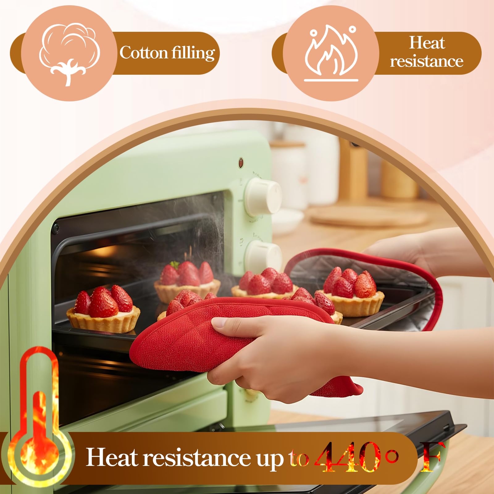 SHENLIU 24 presine in cotone per cucina, 17,8 x 17,8 cm, resistenti al calore, 4 colori, lavabili con passanti per appenderli, per cucinare in forno, nero, grigio, blu, rosso