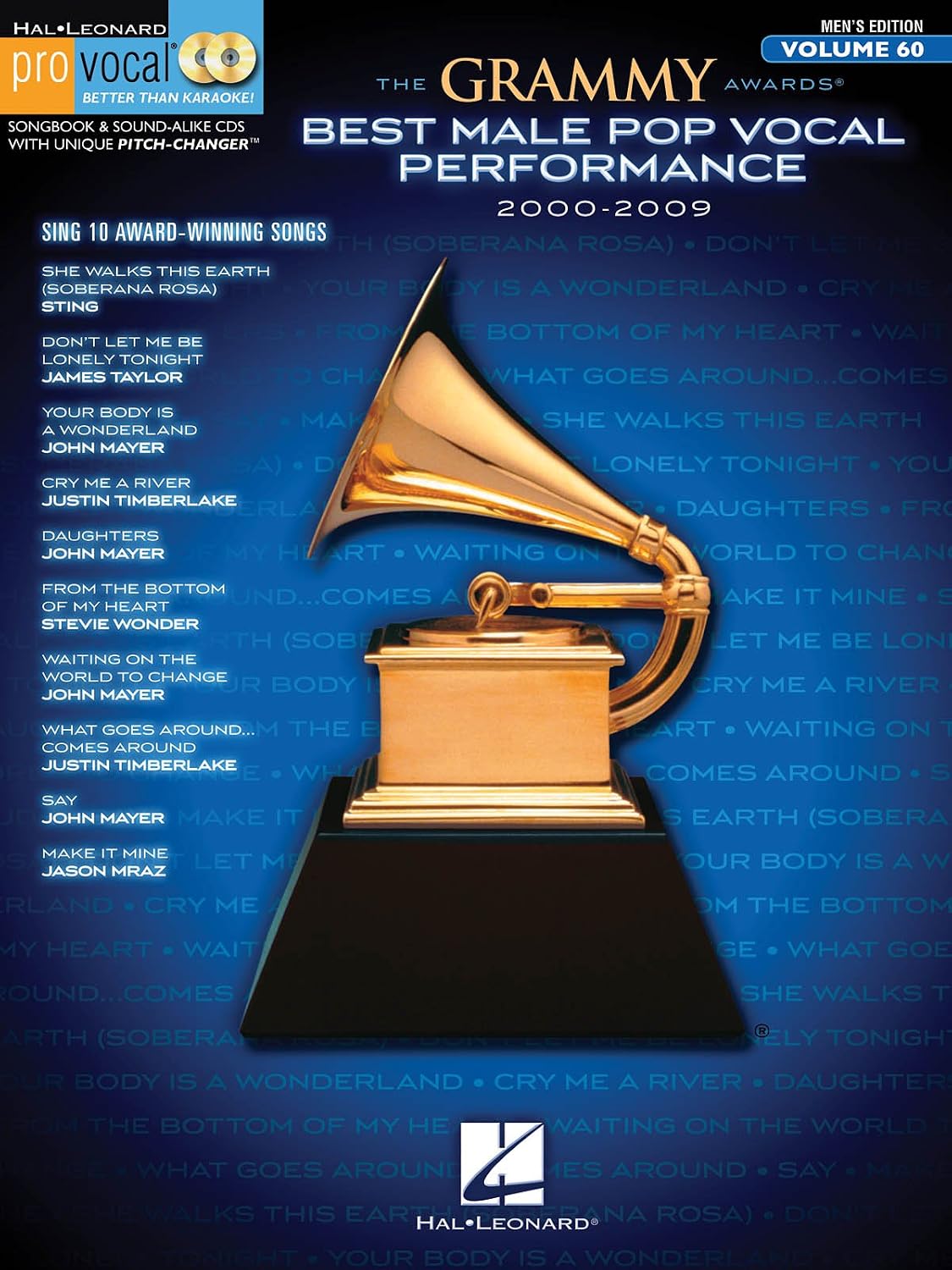 The Grammy Awards Best Male Pop Vocal Performance 2000-2009: Pro Vocal Men's Edition Volume 60 (Hal Leonard Pro Vocal)
