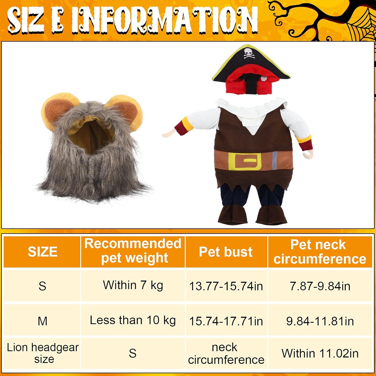 品揃え豊富で With Uniform Pirate Halloween Pet Pieces 2 特別価格xuniea 海外から日本未入荷の人気アイテムを直輸入 Hat Costume好評販売中 Mane Lion And 犬服 アクセサリー Sbeit Com Br