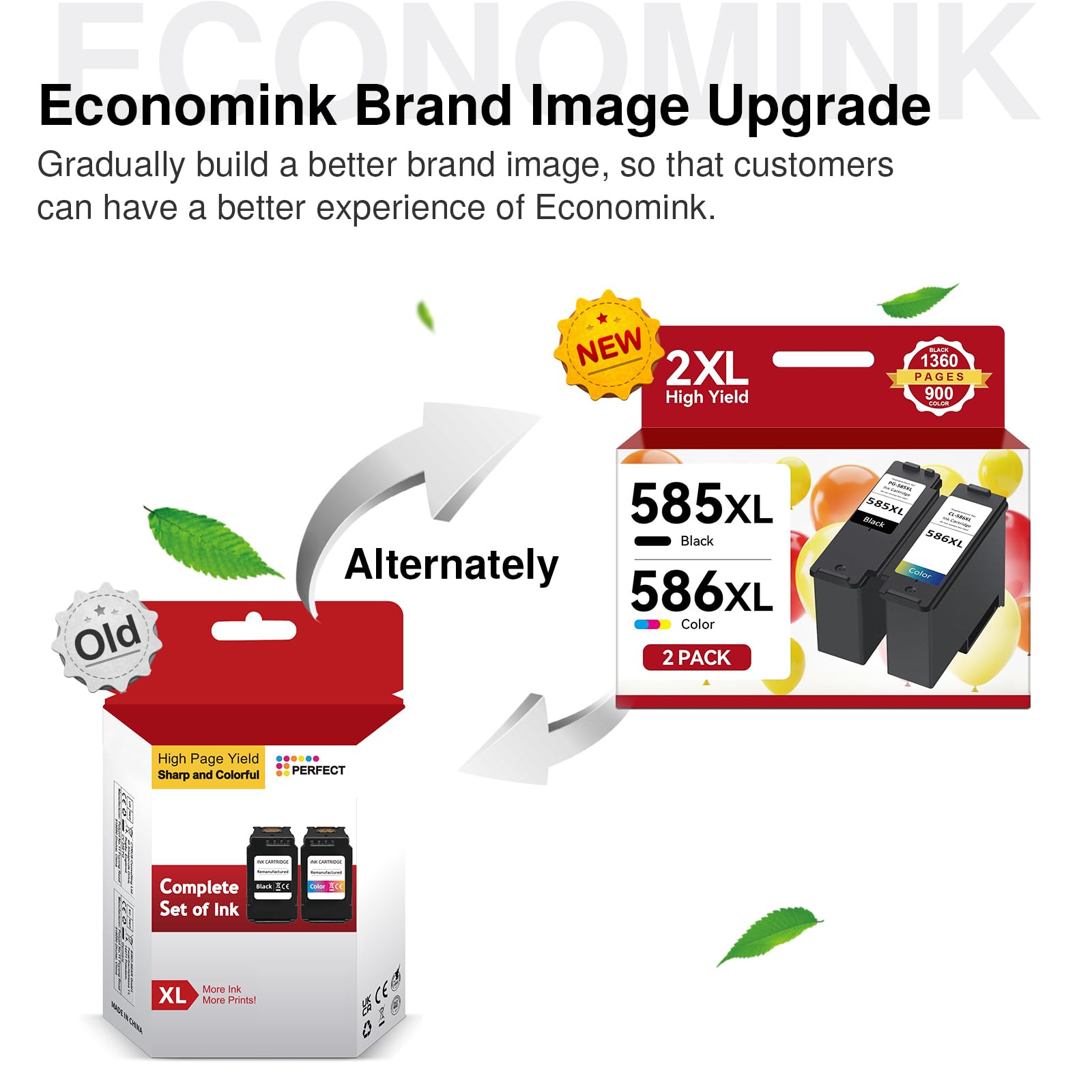 PG-585XL / CL-586XL Druckerpatronen Multipack, Kompatibel mit Canon Druckerpatronen 585 586, Hohe Reichweite bis zu 2.260 Seiten, für PIXMA TS7650i TS7550i TS7640i TS7740i TS4150i TS6550i TS7750i