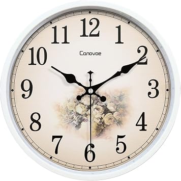 HASMI Wall Clock European-Style Wall Clock Living Room Clock Bedroom Silent Clock Wall Watch Simple Modern Pastoral Quartz Clock for Bedroom/Living Room Color 03
