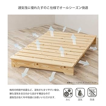 Amazon｜SUN・HARVEST 天然木ステージすのこベッド セミダブル