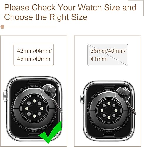 Miniatura 2 de MARGE PLUS Correa de repuesto brillante para Apple Watch para mujer, 1.654 in, 1.732 in, 1.772 in, Series 9, 8, 7, 6, 5, 4, 3, 2, 1 SE, pulsera de