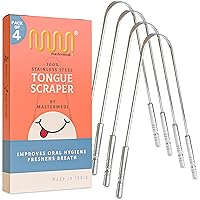 Vista 1 de MasterMedi - Raspador de lengua con agarre no sintético, limpiador de lengua de acero inoxidable de grado quirúrgico, kit profesional para eliminar