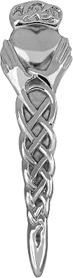 DSS KILTS Scottish Kilt Pins 4" Highland Brooches with Locking Back Thistle, Celtic, Clan & Traditional Designs Celtic Knot Kilt Pin