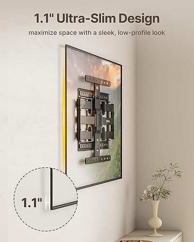 Miniatura 8 de monTEK Soporte de pared ultra delgado de 1.1 pulgadas para televisores de 37 a 75 pulgadas, 132 libras de alta resistencia, 4 veces probado para