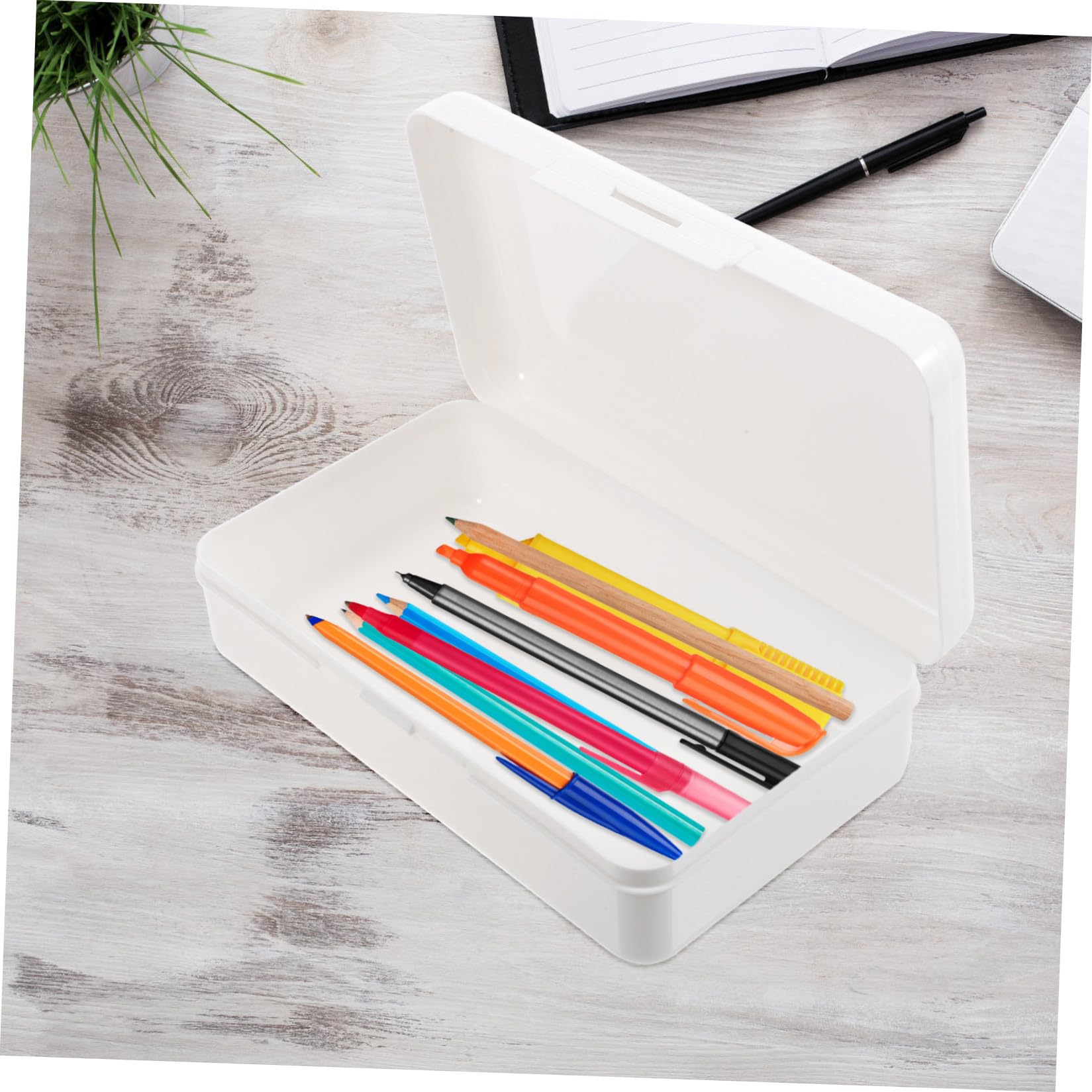 Lurrose 8pezzi Portapenne Impilabile Copertura Chiusura Astuccio Versatile Per Studenti e Insegnanti Per e Cancelleria