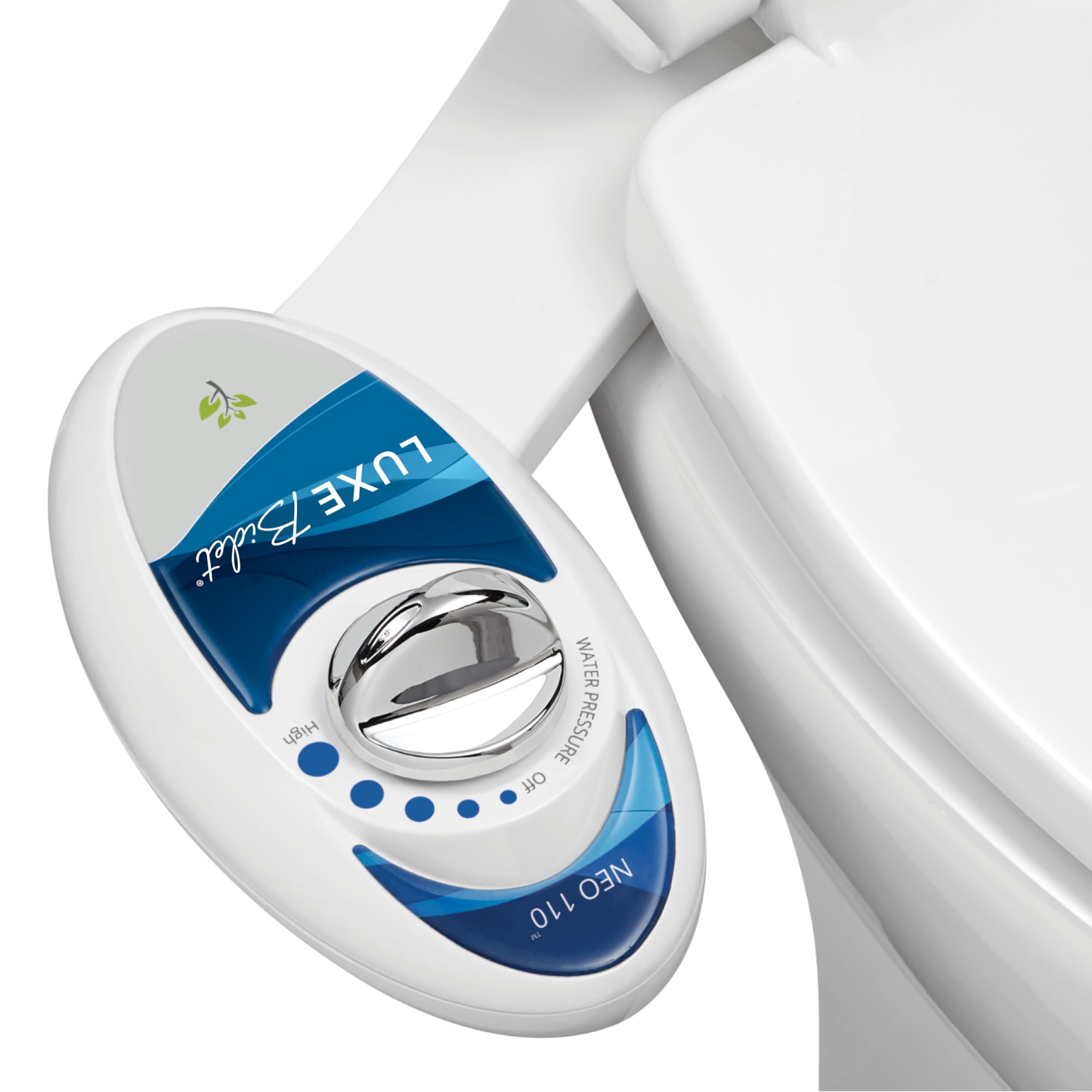 Luxe Bidet Neo 110 - Fresh Water Non-Electric Mechanical Bidet Toilet Seat Attachment (blue and white)