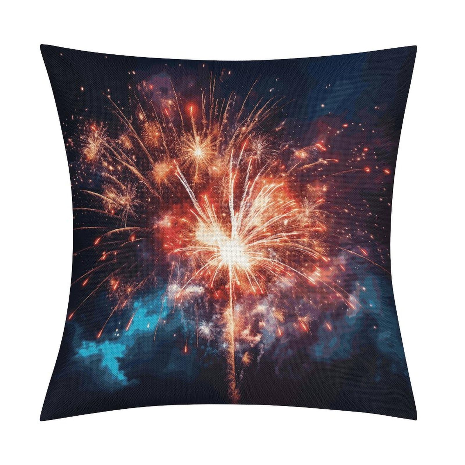 Fodpand Style Explosion Firework Pillow Covers 18X18 Inch, Pillow Cases Boho Farmhouse, Throw Pillow Covers For Couch Sofa Bed Spring Home Decor