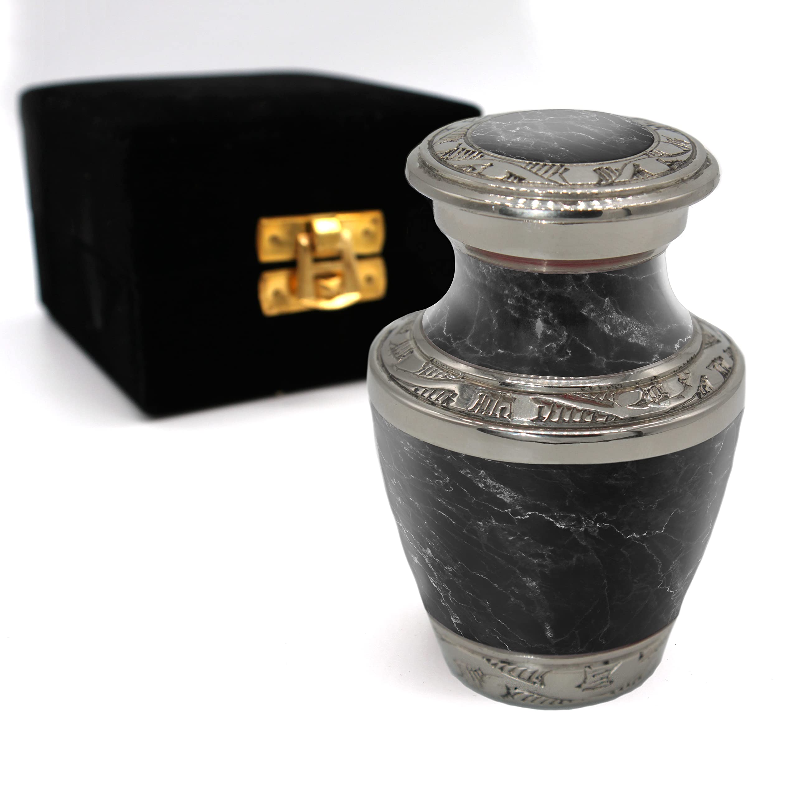 Marble Elegance Keepsake Urns for Human Ashes with Velvet Gift Box for Cremation Keepsakes for Ashes - Small Cremation Urn and Small Keepsake Urn