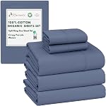RUVANTI 100% Organic Cotton Sheets - Full Size Bed Sheet - 4 Piece Percale Weave Bedding, Crisp, Cooling & Breathable, Soft & Durable, 16" Deep Pocket, Hotel Quality Sábanas - Field Flower