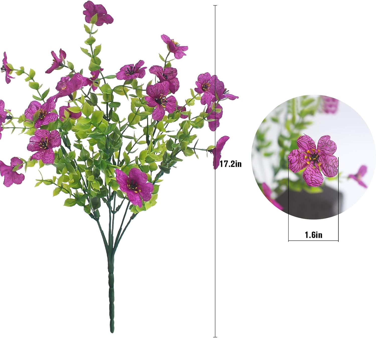 Rose Red Artificial Outdoor Flowers 12 Bundles Silk Fake Daisy Romantic Fake Plants Stems for Garden, Pergola, or Outdoor Party Decor Outside(Purple Daisy) - Image 2