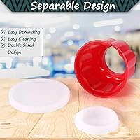 Vista 6 de Home-X Juego de 6 vasos pequeños de plástico con tapas - Moldes reutilizables de plástico para postres para gelatina, gelatina, helado - Recipientes