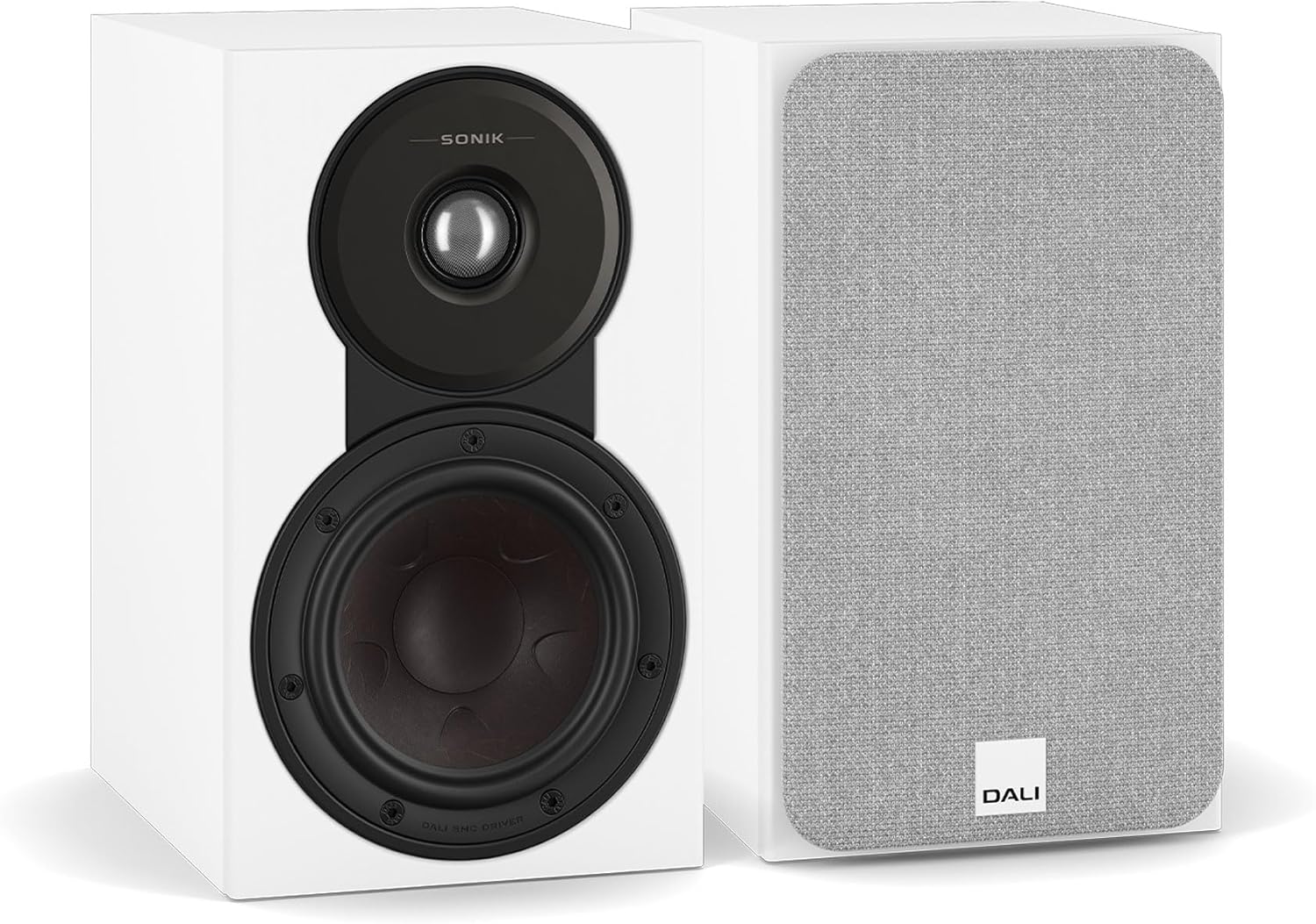 DALI SONIK 1 Premium Passive Hi-Fi Bookshelf Speakers, 2-Way Design with 5.25″ Woofer & 1.1″ Soft Dome Tweeter, White