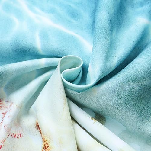 Miniatura 4 de Juego de funda de edredón de playa tamaño King, 3 piezas de microfibra suave y ligera, juego de funda de edredón con lazos de cremallera, 1 funda de