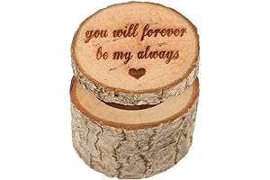Numblartd Rustic Wooden Wedding Ring Bearer Box