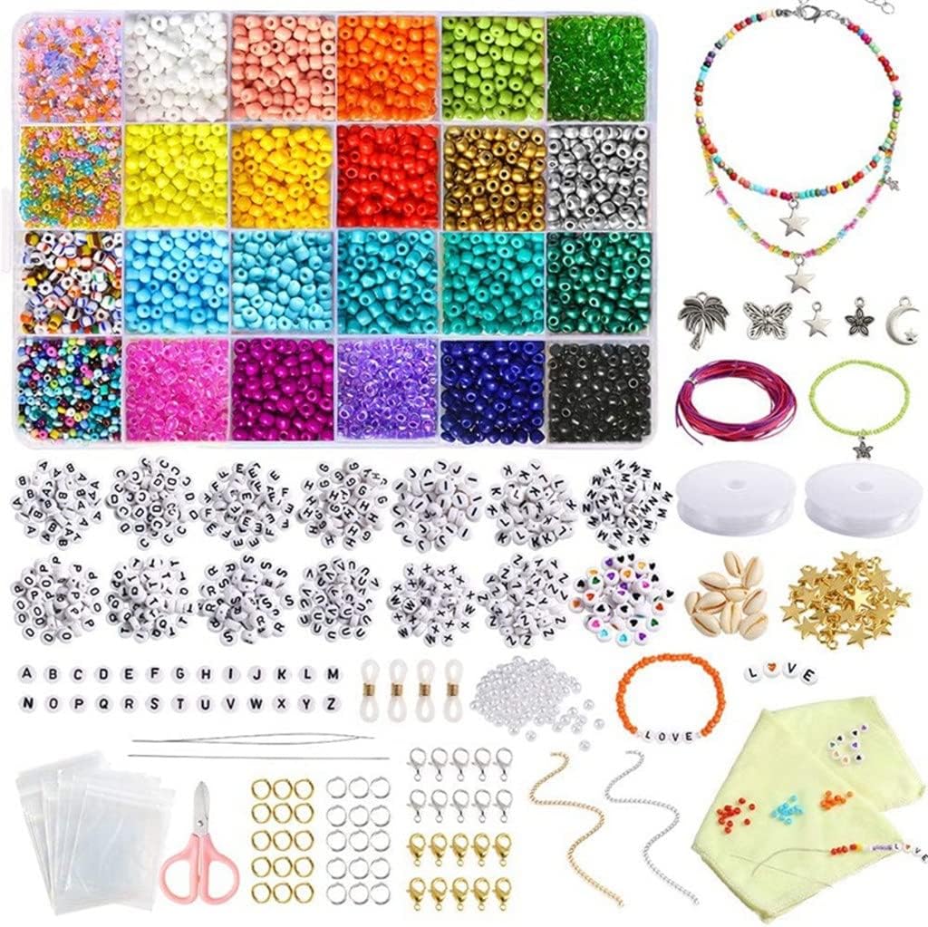 EWUROI Beads Kit with Letter for Bracelets Making and DIY Arts and Crafts, Gift for Women Girlfriend Kids Age 6 Years Old