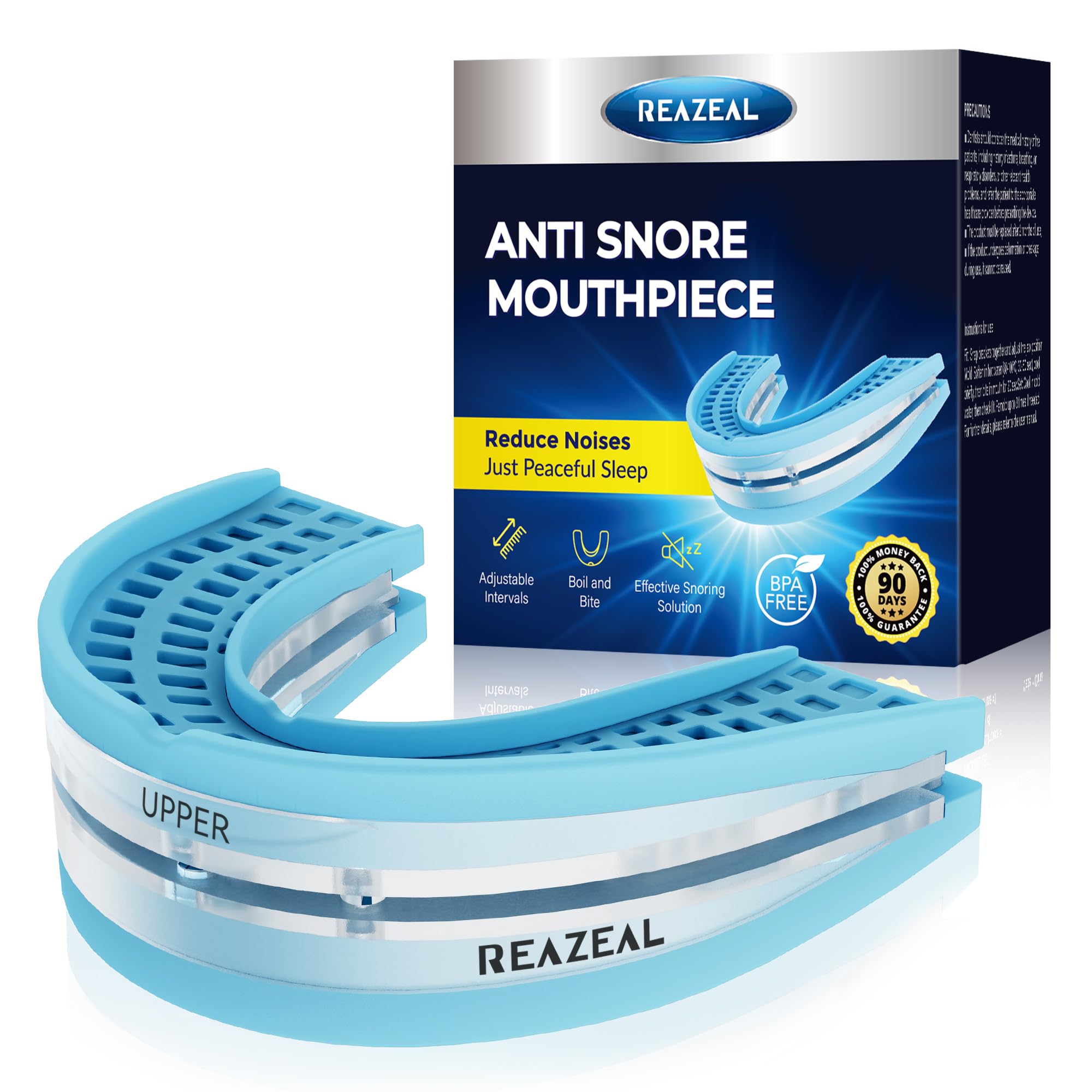Anti Snoring Devices for Quiet Sleep: Adjustable Anti-Snoring Mouthpiece - Snoring Solution for Men Women Home & Travel Use (1 Pack)