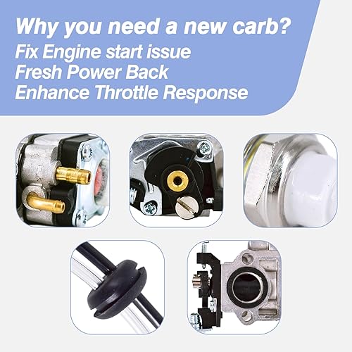 Miniatura 4 de Kit de carburador compatible con scooter de 43 cc, 47 cc, 49 cc, 50 cc, motocross, mini motocicleta de bolsillo, motor de 2 tiempos, 0.59 pulgadas,
