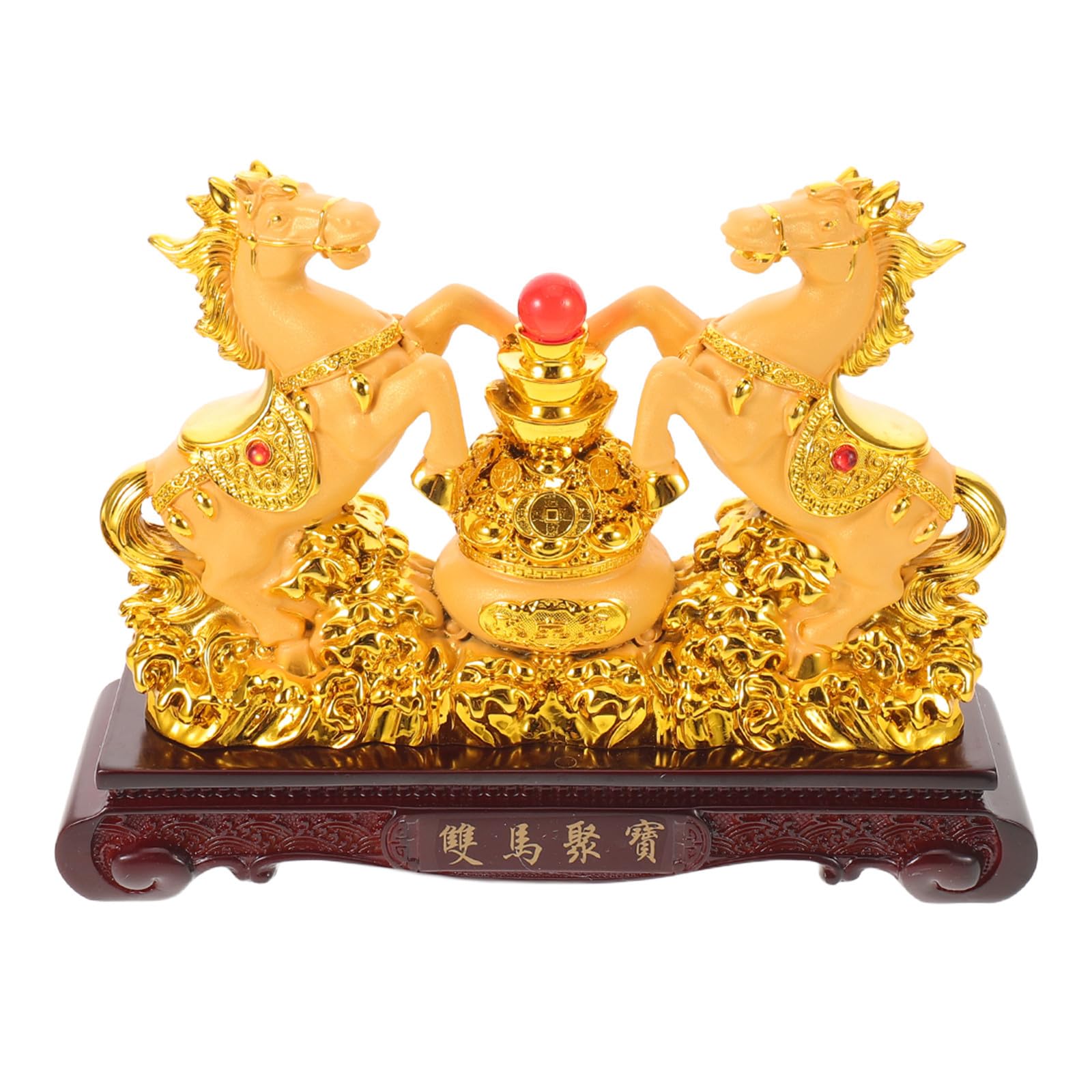 Chinesische Feng Shui Pferdestatue aus Kunstharz für Zuhause und Büro