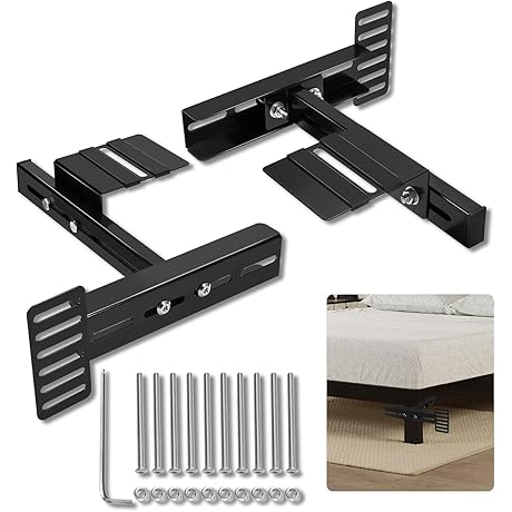 Adjustable Headboard Brackets Kit for Beds with Footboard Attachment