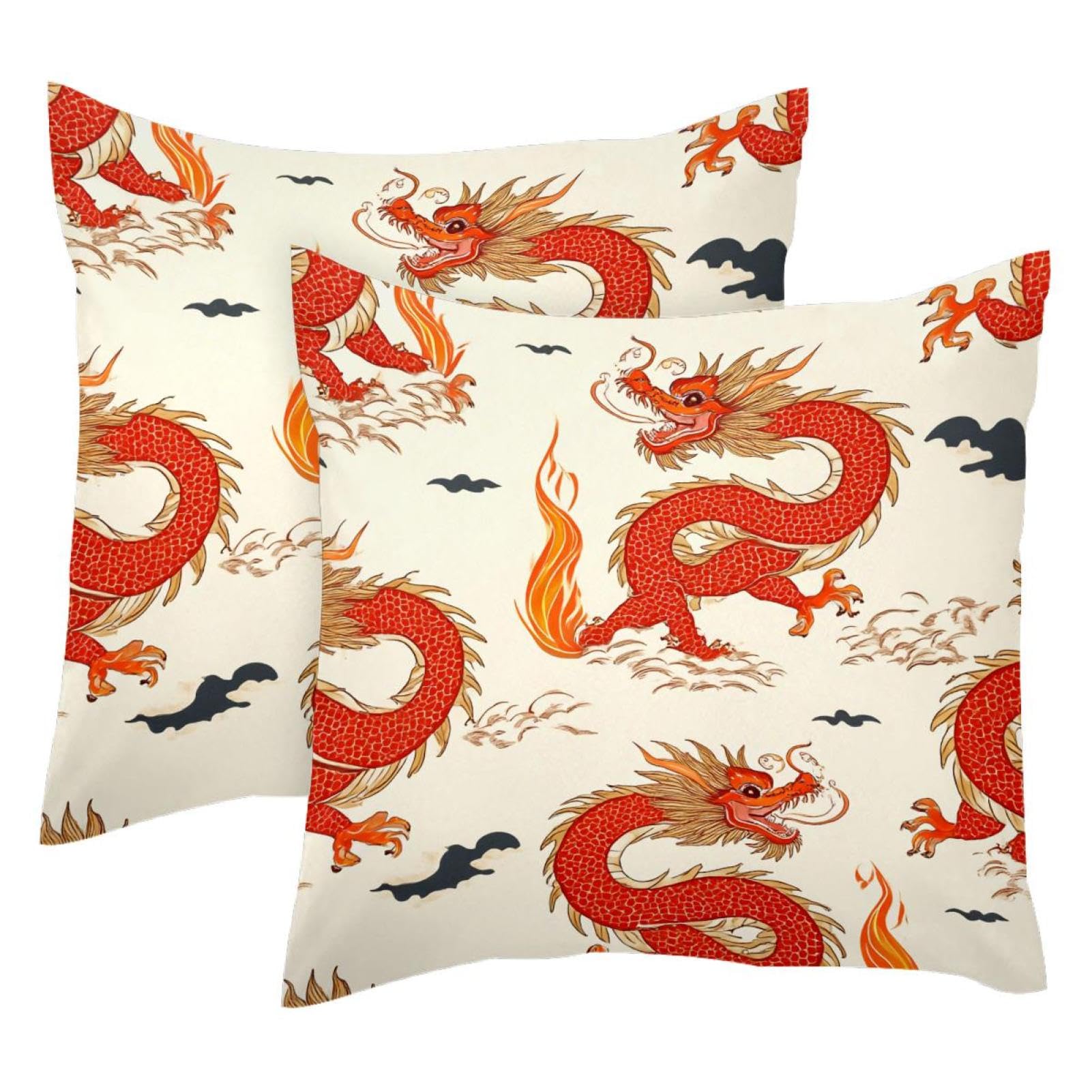 Housse de coussin dragon en velours doux pour une déco de canapé unique