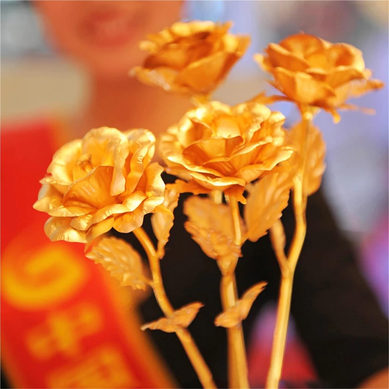 Papel dorado con lámina de oro de 8 x 8 cm, 25 hojas/folleto for decoraciones, arte y manualidades.
