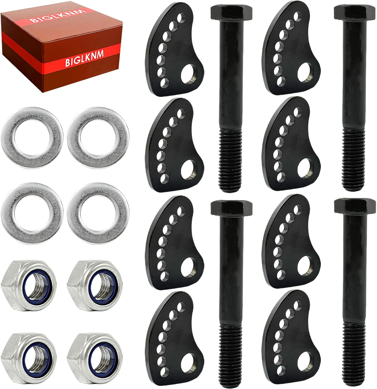 Camber Bolts Kit for Chevy Silverado 1500 2500 3500 GMC Sierra 1500 2500 3500 2WD 4WD; 4 Pcs Caster/Camber Alignment Bolt