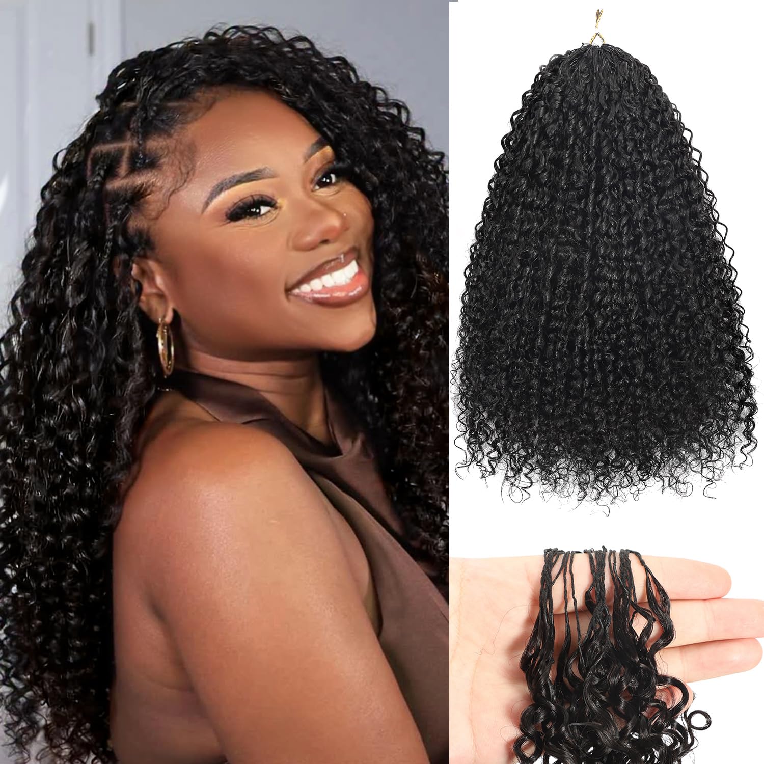 Miracle Knots Feather Crochet Human Hair Extensions 16Inch Pre-Separated Curly Amazon.com : BLG Burmese Water Wave Human Crochet Hair 16  main image 2