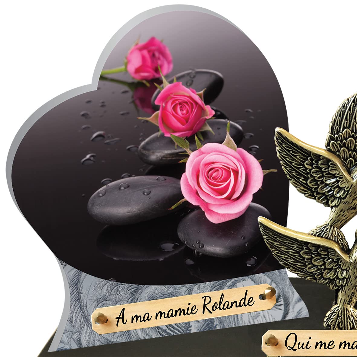 Plaque FUNERAIRE 2 Coeurs