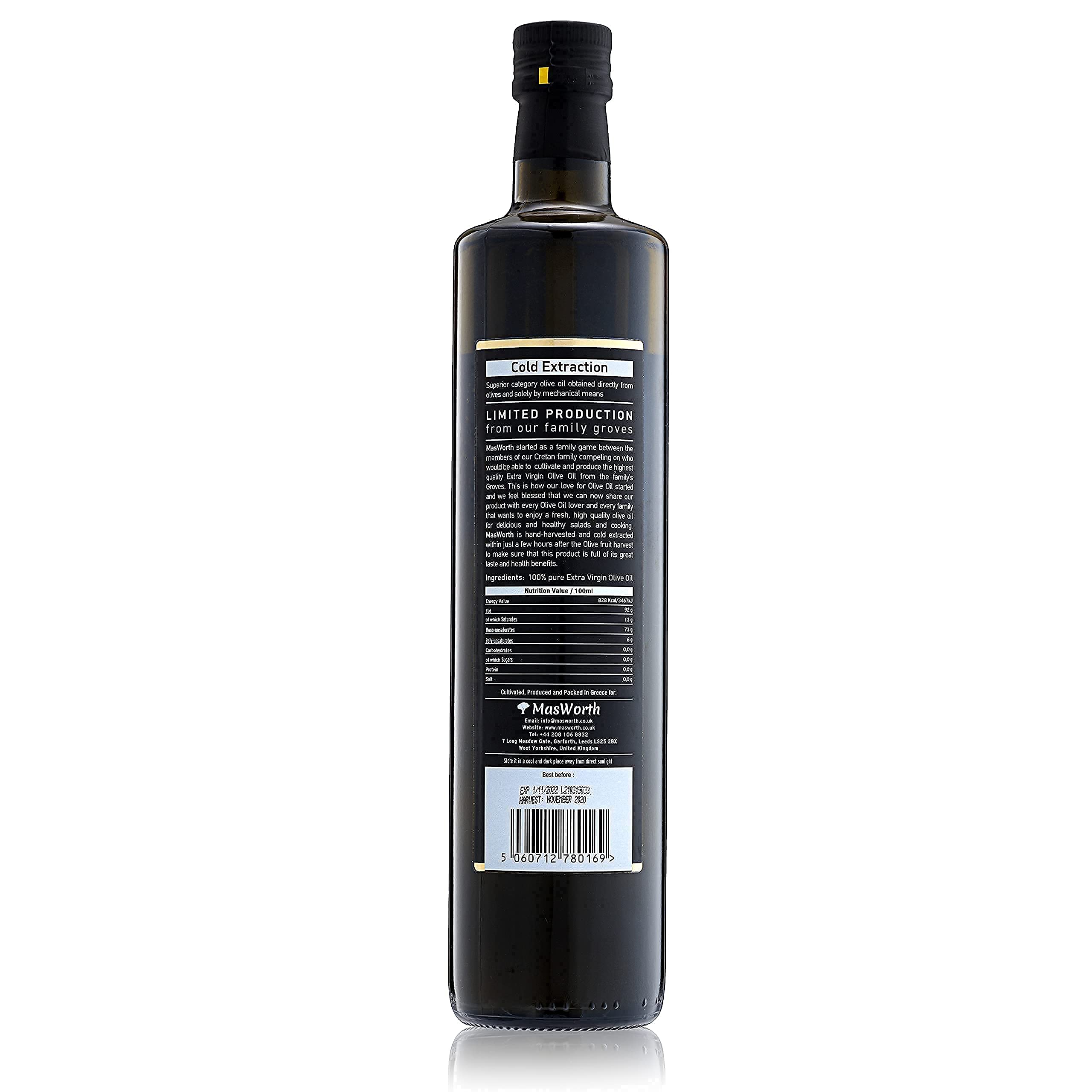 MasWorth Olive Oil Family Olive Groves 100 Extra Virgin Olive Oil