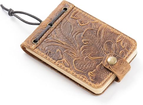Genuine Leather Notepad Cover Holder For 3 x 4 inch rite in the rain top-spiral notebook VN118-mini DH Brown