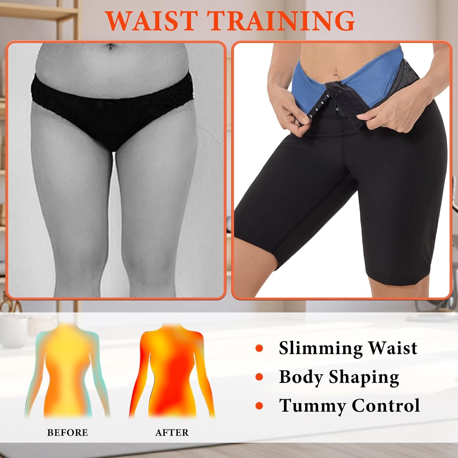 Sauna Sweat Short for Women Weight Loss High Waisted Pant Compression Workout Waist Trainer Sauna Shorts Body Shaper - Image 7