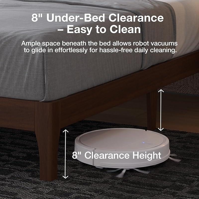 Novilla Queen Size Bed Frame with 3-Level Adjustable Upholstered Headboard image 6