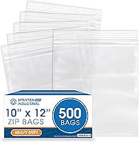 Vista 12 de Spartan Industrial - Bolsas de polietileno de plástico transparente con cierre de cremallera de 9 x 12 pulgadas (500 unidades) de 4 mil de grosor